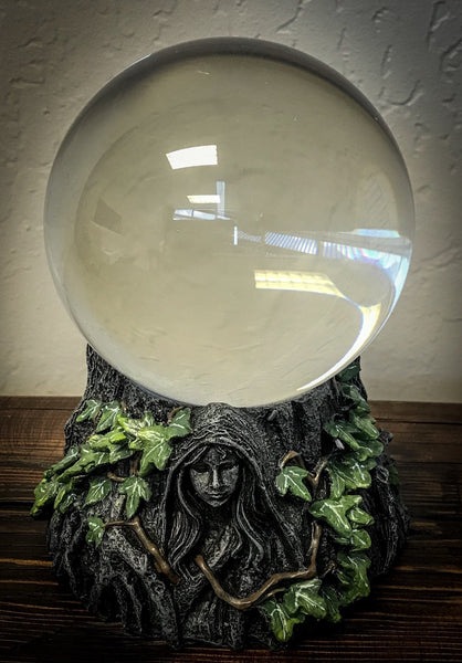 Gazing Crystal Ball - Mother, Maiden & Crone Black Tree - Divine Clarity