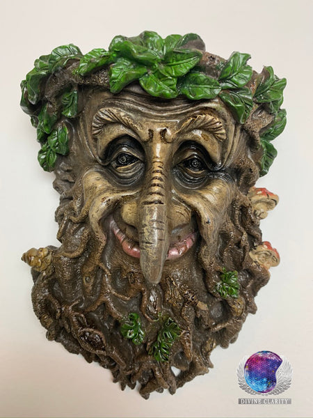 Greenman Plaque with Mushrooms - Divine Clarity
