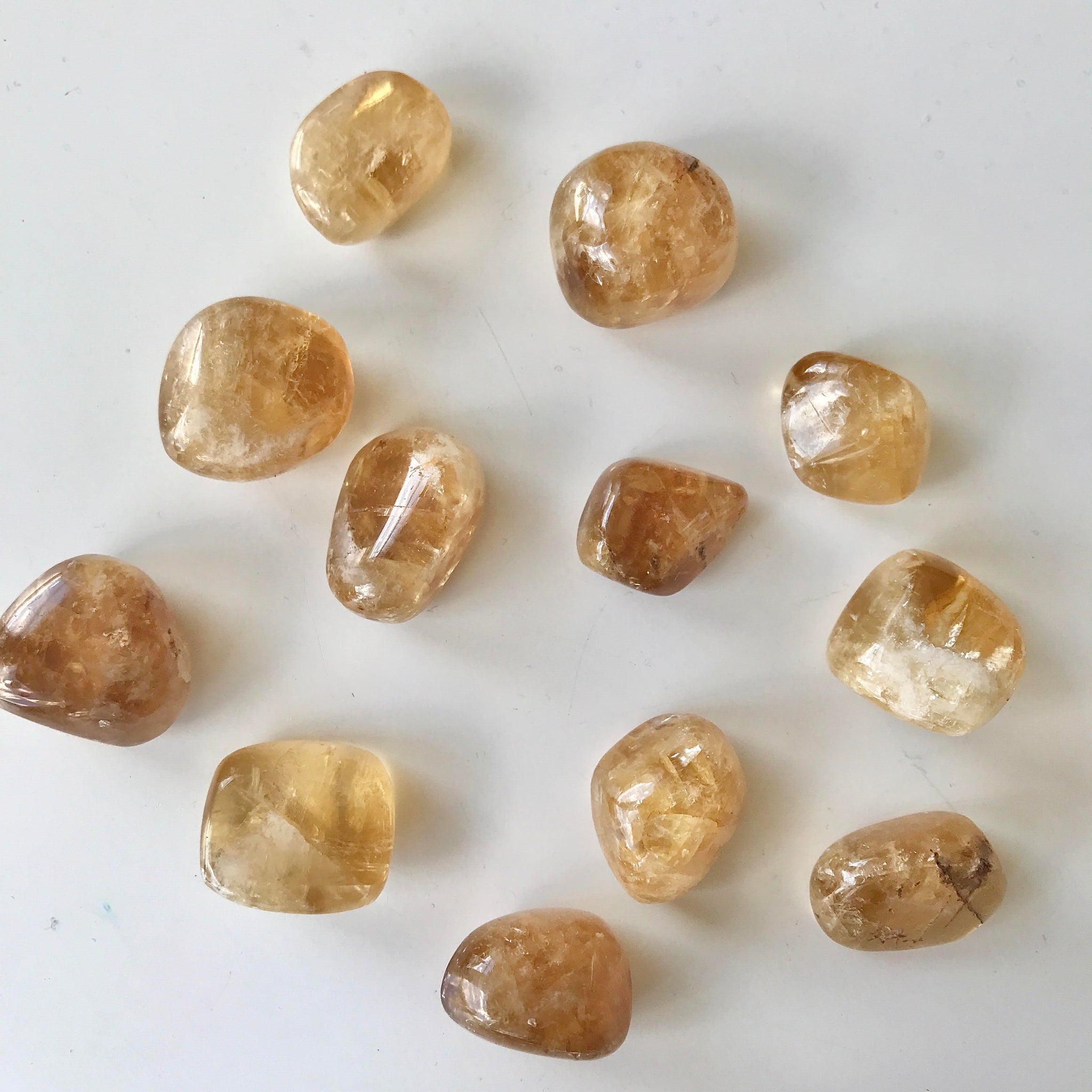 Honey Calcite Tumbled - Grade A - Divine Clarity