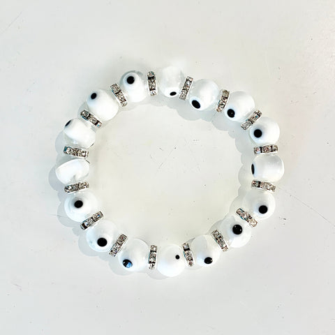 White Evil Eye Bracelet - Divine Clarity