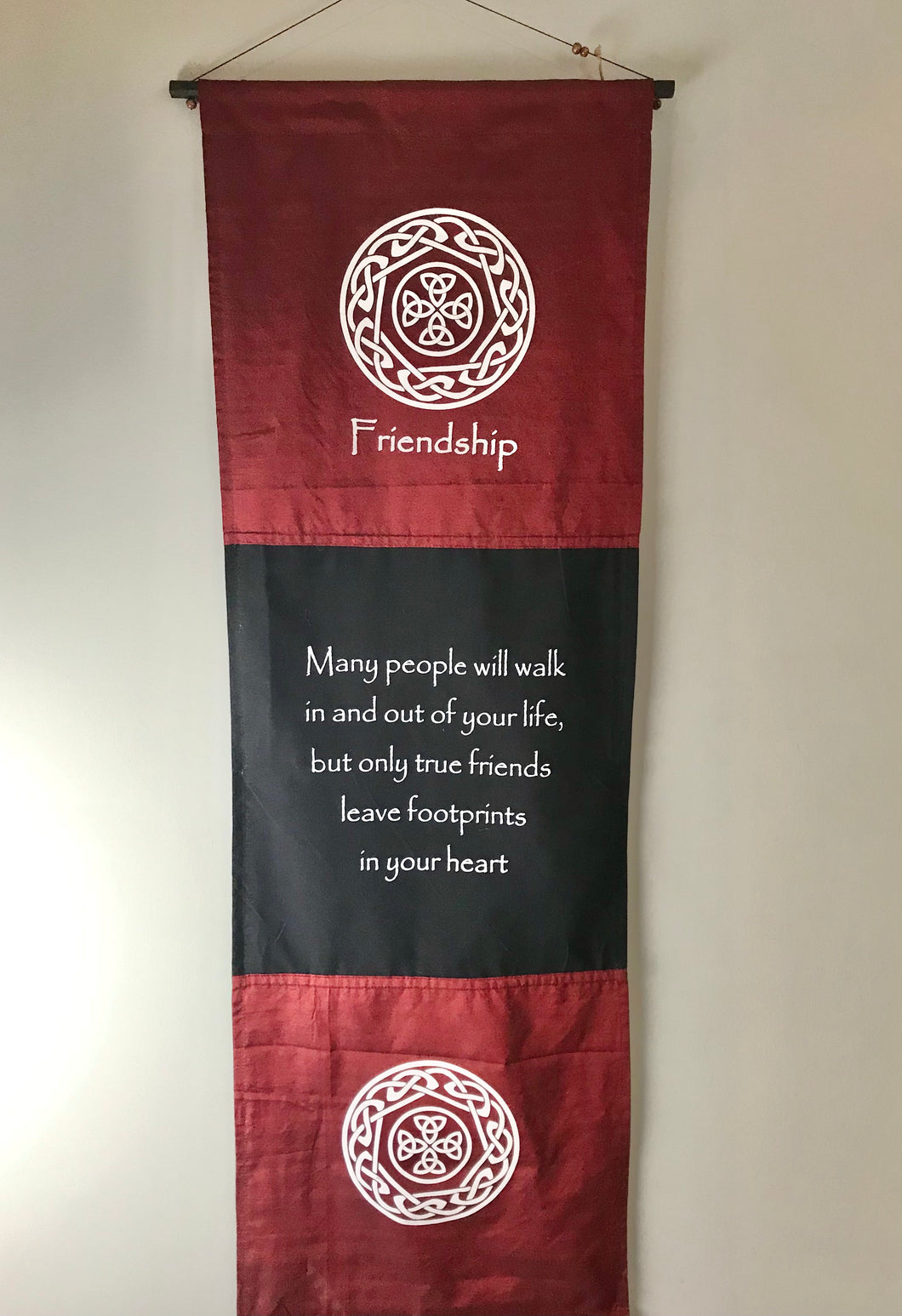 Cotton Banner - Friendship Dark Red