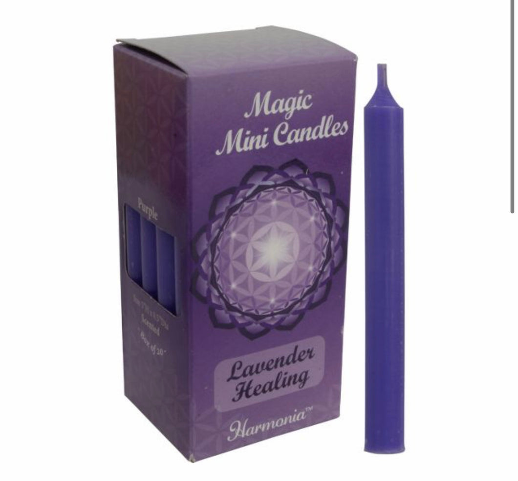 Scented Mini Ritual Candles - 20 Purple / Lavender / Healing