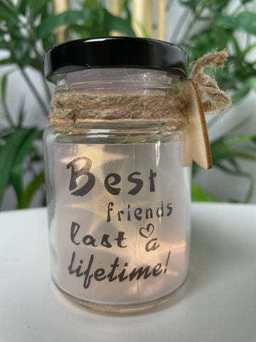 Best Friends Last A Lifetime - Light Up Glass Bottle - Divine Clarity