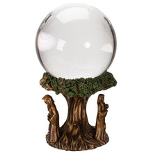 Load image into Gallery viewer, Gazing Crystal Ball - Mother, Maiden &amp; Crone Gold Tree
