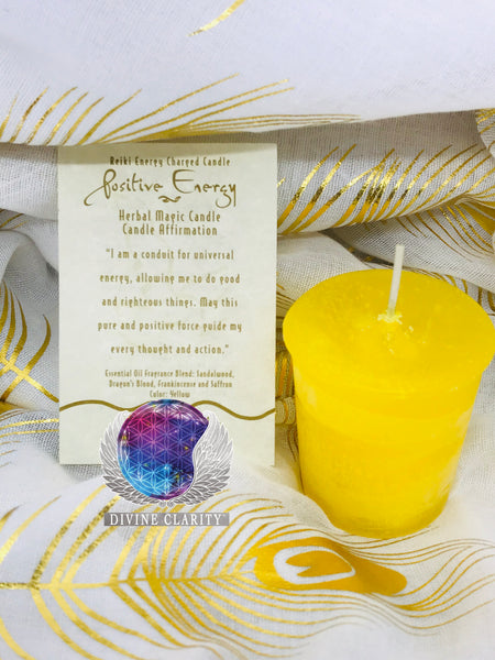 Positive Energy Reiki Charged Votive Candle - Divine Clarity