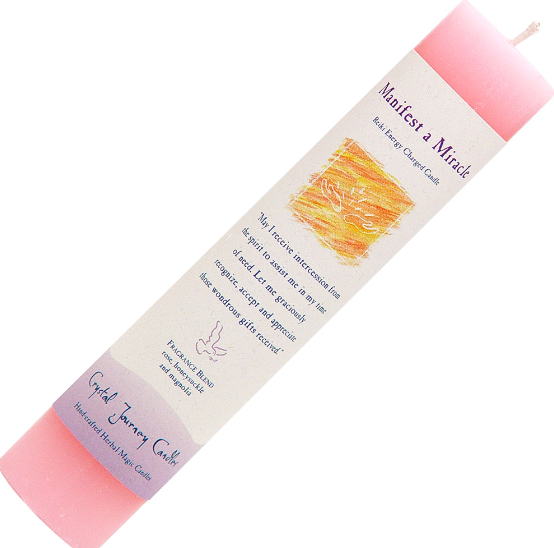 Manifest a Miracle - Reiki Energy Charged Pillar Candle - Divine Clarity