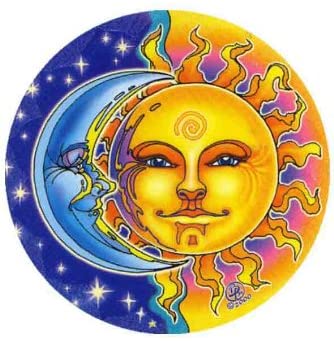 Window Sticker: Sun & Moon Reflections