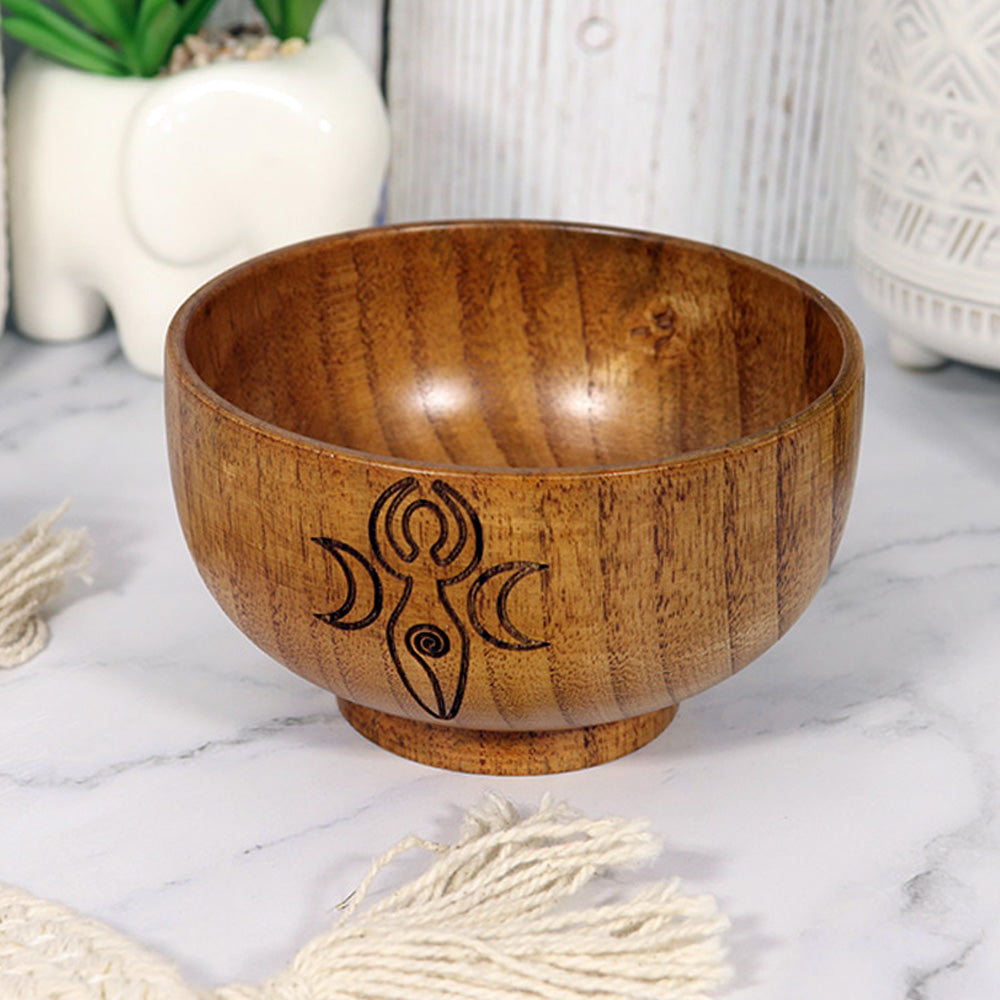 Moon Goddess Wooden Bowl - Divine Clarity