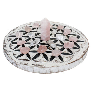 Crystal Grid - Flower of Life Wooden Plaque