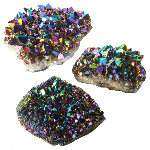 Titanium Rainbow Amethyst Clusters - Divine Clarity