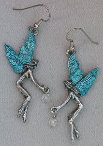 Turquoise Pewter Fairy Earrings - Divine Clarity