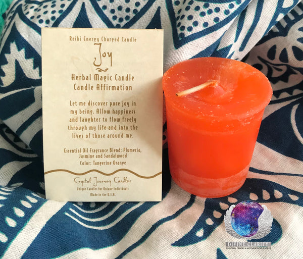 Joy - Orange Reiki Votive Candle - Divine Clarity