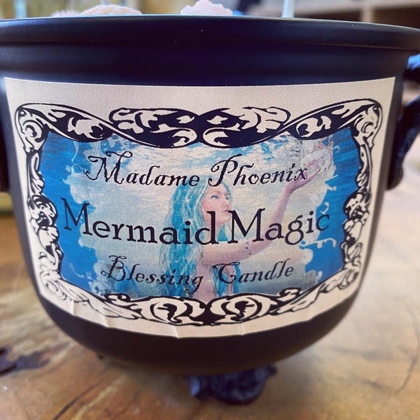Mermaid Blessing Water Spirit Cauldron Candle - Divine Clarity