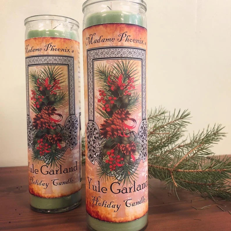 Yule Garland Holiday 7 Day Candle - Madame Phoenix - Divine Clarity