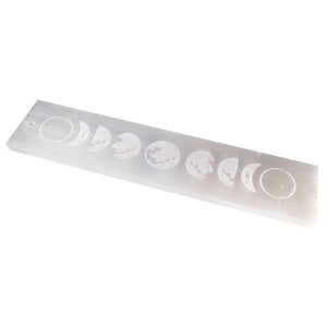 Selenite Moon Phase Incense Holder / Charging Plate - Divine Clarity