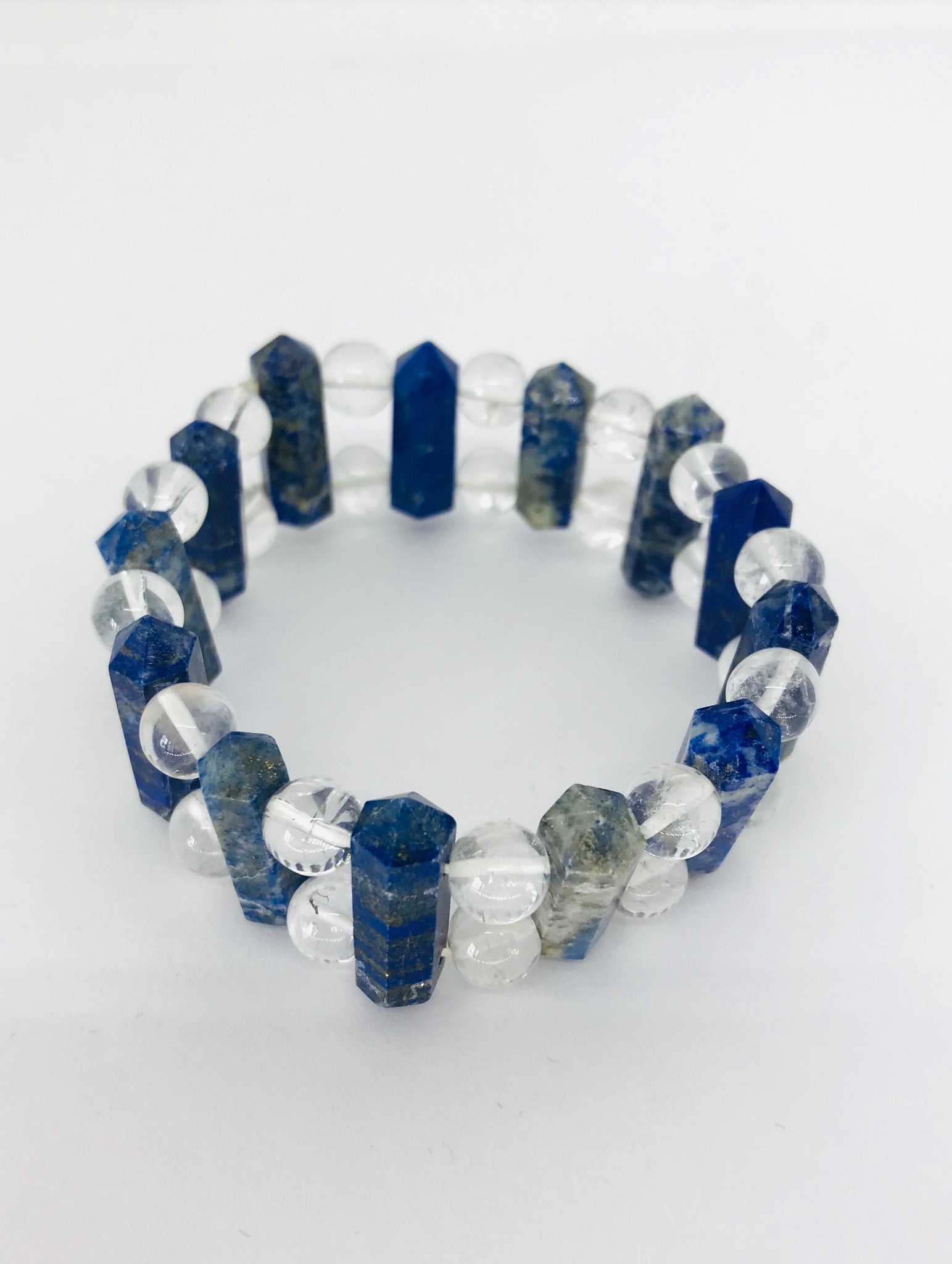 Lapis Lazuli Points with Clear Quartz Bracelet - Divine Clarity