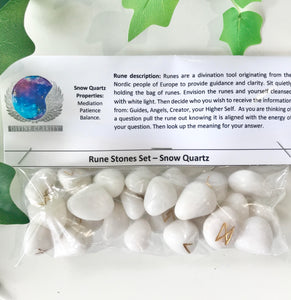 Divination Rune Set - Snow Quartz - Divine Clarity