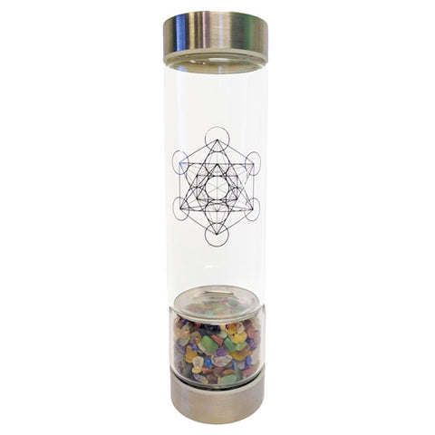 Chakra Infused Glass Water Bottle - Divine Clarity