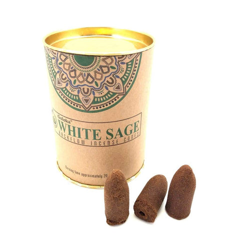 White Sage Backflow Incense Cones - Goloka - Divine Clarity